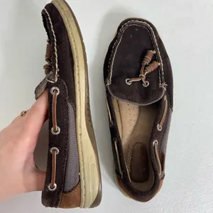 Sperry’s women’s brown top-sider songfish suede boat‎ loafers leather shoes 5.5 thumbnail 4