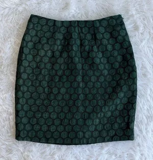 Maeve Pencil Skirt Size 2 Green Jacquard Polka Dot thumbnail 1