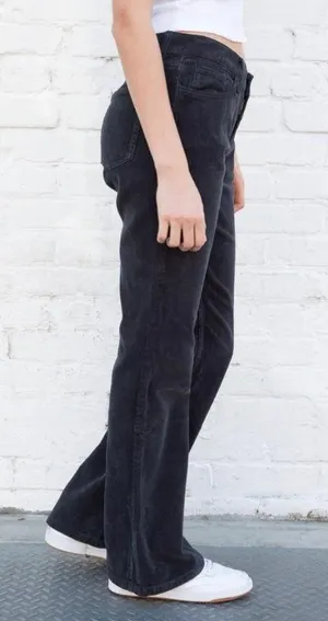 brandy melville navy flared corduroy pants thumbnail 5