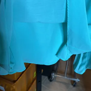 MM Couture by Miss Me Seafoam Green Cold Shoulder Pleated Sleeve Top Size Small thumbnail 4