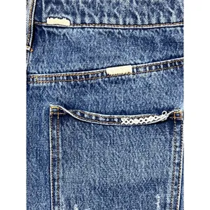 Free People Lace Up Denim‎ Micro Mini Skirt Blue Distressed Raw Hem Size 28 Boho thumbnail 8