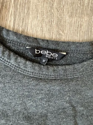 Bebe Sport Gray Long Sleeve Sweatshirt Top with Logo Size M thumbnail 3