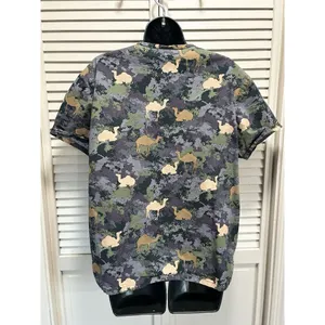 Dickies Scrub‎ Top Camo/Camel Green/Tan Print Short Sleeve V Neck Pockets Size M thumbnail 4