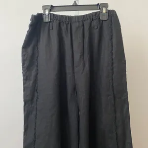 Hansen & Gretel Linen Coastal Lagenlook Sustainable Wide Leg Pants S Black thumbnail 3