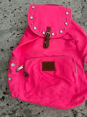 Victoria's Secret PINK Neon Hot Pink Studded Rhinestone Full Size Y2K Backpack thumbnail 1