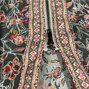 Free People Windflowers Printed Kinched Zip Kimono Grey XS/S thumbnail 3