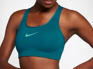 Nike Dri-FIT‎ Swoosh Sports Bra S Teal Blue Racerback Workout Athletic thumbnail 1