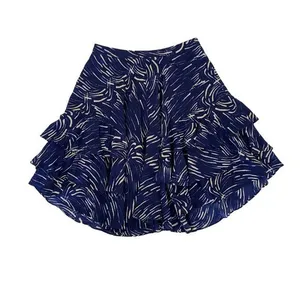 Anthropologie Dil 2 Blue Skirt Flare Back Zip Boho‎ Cottagecore Festival thumbnail 3