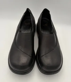Women’s Dansko Size 8 Black Leather Slip On Espadrilles thumbnail 1