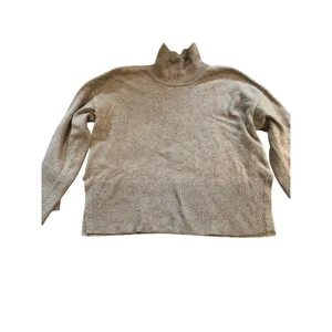 Banana Republic Womens Mock Neck Oversized Sweater Tan Beige Cotton Wool Blend M thumbnail 3
