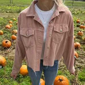American Eagle Crop Corduroy Shacket thumbnail 1