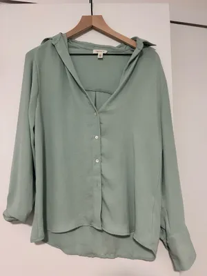 Green Button Down Long Sleeve  thumbnail 1