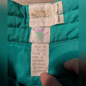 Kaelin Ski 24k Gold Collection Vintage 80's Turquoise Blue Ski Pants Size 8 thumbnail 5