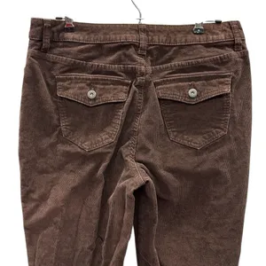 St Johns Bay Brown Corduroy Boot Cut Cotton Blend Pants Womens Petite 12 thumbnail 4