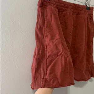 Aerie Orange Red Wine Ribbed Pull On Mini Sweatshirt Material Skirt Sz XXS thumbnail 3