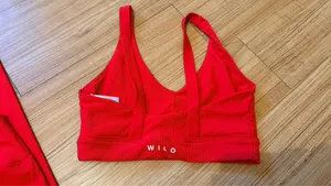 WILO Anthropologie The Label Sports Bra & leggings size small red thumbnail 4