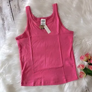 Pink By Victoria’s Secret Ribbed Sleeveless Tank Top Size Medium thumbnail 1