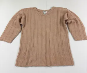 Vintage 80s Neiman Marcus Sweater Womens Large Pink Cashmere Ribbed Crew Neck thumbnail 1