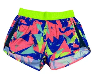 Gymshark vibrant athletic shorts neon yellow logo waist Size Medium thumbnail 1