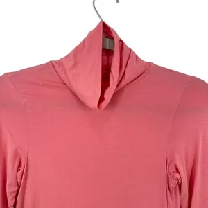 Offline by Aerie Womens Coral Pink Modal Turtleneck Long‎ Sleeve Top Thumbholes thumbnail 3