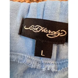 Ed Hardy Blue Tattoo Graphic Sweat Mini Skirt Y2K Drawstring thumbnail 7