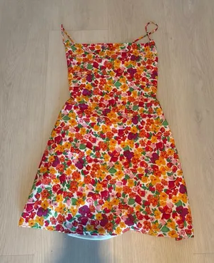 Princess Polly Floral Dress in White, Red, Orange, Pink & Green thumbnail 1