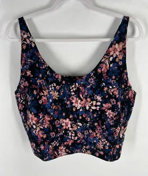 We Wander Floral Longline Sports Bra Crop Top 2X thumbnail 1