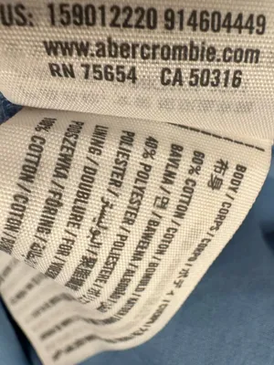 Abercrombie & Fitch Emerson Ruched Puff Sleeve Poplin Midi Dress Blue XS thumbnail 4