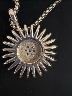 David Yurman Silver Sunburst Pavé Pendant Necklace - Silver thumbnail 3