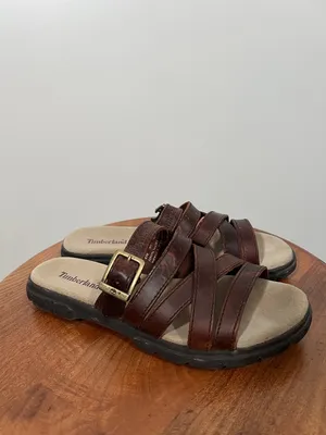 Timberland Leather Buckle Sandals in Brown Oiled Leather Size 8 thumbnail 7
