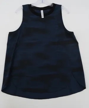 Athleta Womens Large Navy Black Striped Sleeveless Activewear Tank Top L thumbnail 1