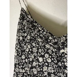 Abercrombie‎ fitch silky floral mini dress open back black white large thumbnail 3