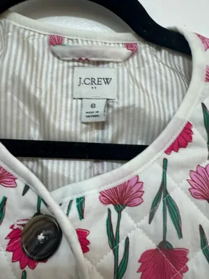 J. Crew Quilted Floral Button Front  Jacket size 6 thumbnail 3