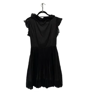 Amelia Toro Dress Womens 6 Black Goth Romantic Ruffle V-Neck Pleated Fit & Flare thumbnail 5
