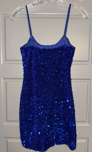 Hello Molly Blue Sequin Dress thumbnail 2