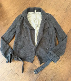 Free People "We The Free" Outta Left Field Military Jacket Gray Small - C54-134 thumbnail 1