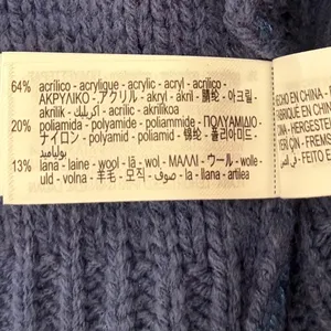 ZARA Metallic Blue Cropped‎ Sweater Cableknit Distressed Cable Knit Crop Small thumbnail 12