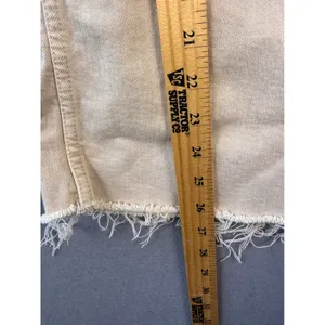 Zara Womens High Waisted Wide Leg Jeans Tan Khaki Raw Hem Size 4 US 26 thumbnail 5