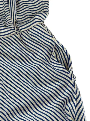 Draper James chevron Striped Square-Neck Midi Dress in Light Blue and White thumbnail 8
