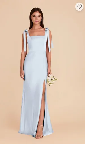 Birdy Grey Alex Bridesmaid Dress Matte Satin Mist Blue thumbnail 1