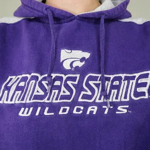 National Collegiate Athletic Association Vintage 90s Kansas State Wildcats Cropped Hoodie thumbnail 2