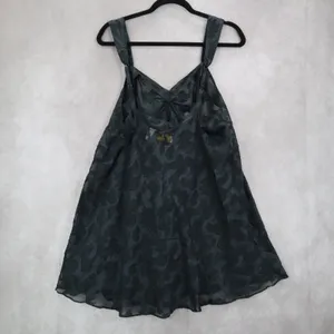 Victoria's Secret Blue Black Vintage Floral‎ Intimate Lingerie Sheer Dress Large thumbnail 2