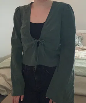 Urban Outfitters Hunter Green Tie Top thumbnail 1