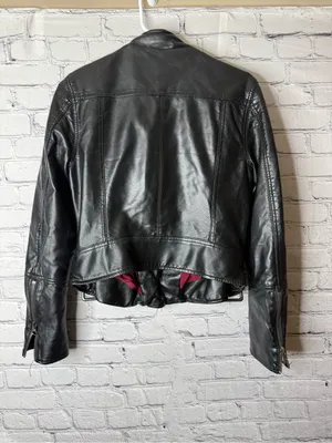 We the free heartbreaker Vintage inspired Black Leather Biker Jacket small thumbnail 4