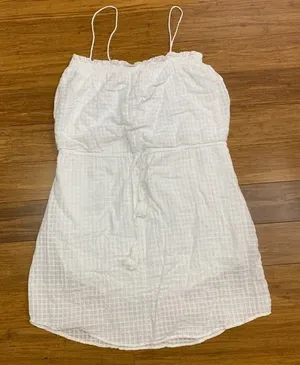 Greylin Dress Womens Small White Mini Tassel‎ Tie Waist Sleeveless Casual Summer thumbnail 1