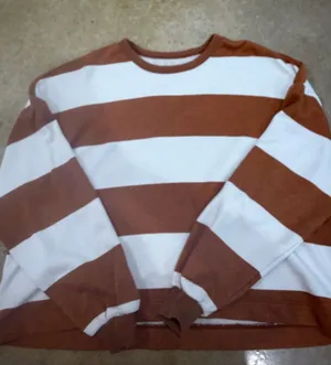 striped sweatshirt Brown thumbnail 1