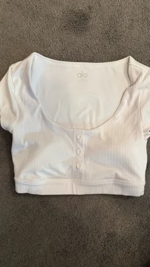 Alo Yoga Blissful Henley Bra Top thumbnail 3