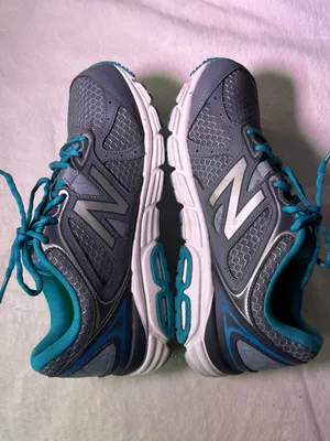 New Balance Gray and Teal Athletic Sneakers thumbnail 7