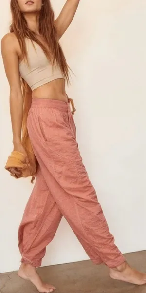 Free People Movement Flipside Textured Pants Sedona Sunrise Size Small Beachy thumbnail 1