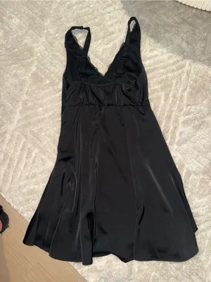 NWOT wild fable Black Lace-Trim Mini Slip Dress thumbnail 4